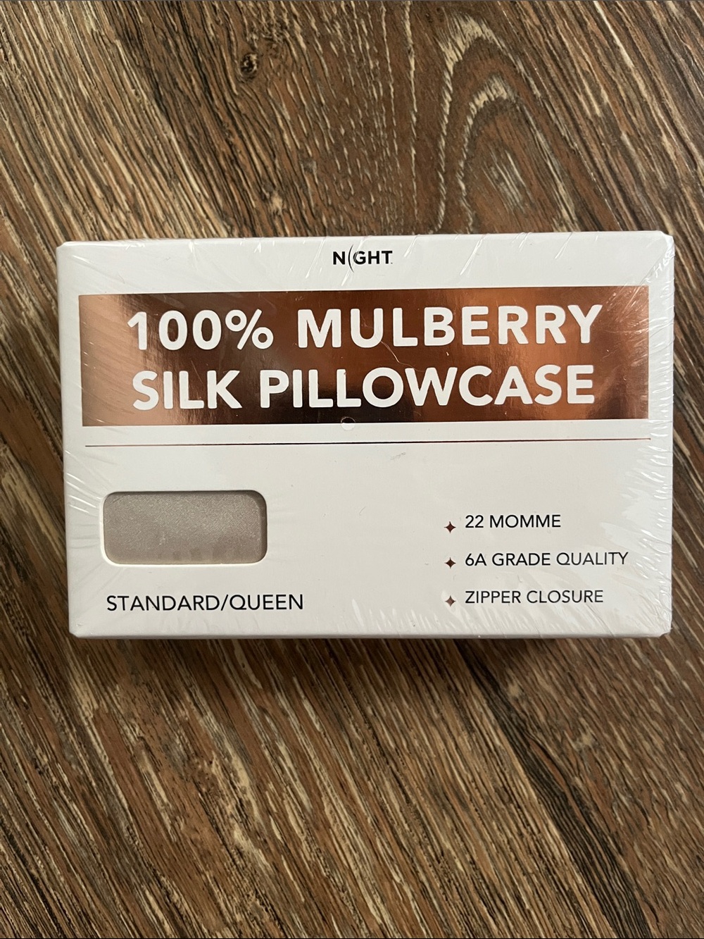 NIB 100% mulberry silk pillowcase with zip, Discover Night, champagne, real silk - Picture 11 of 14